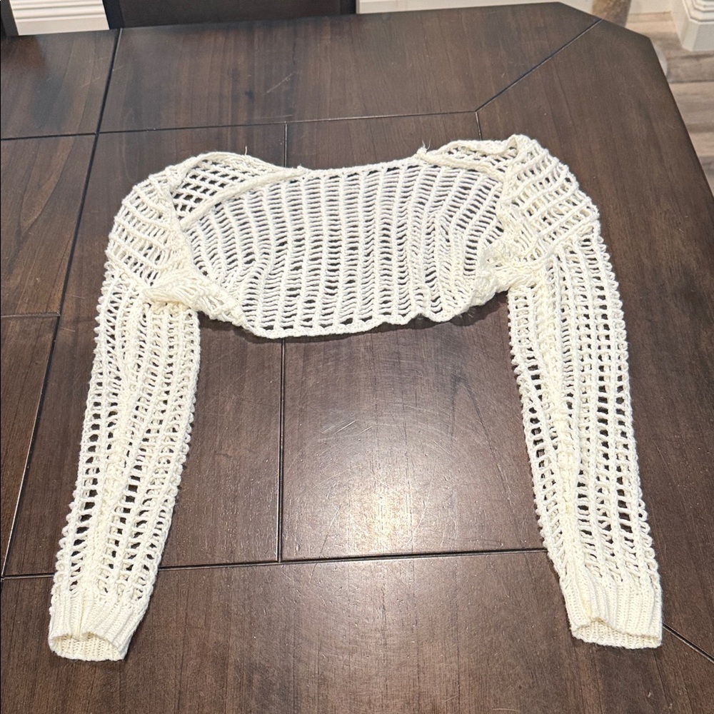 Elegant Cream Knit Women's Sweater
